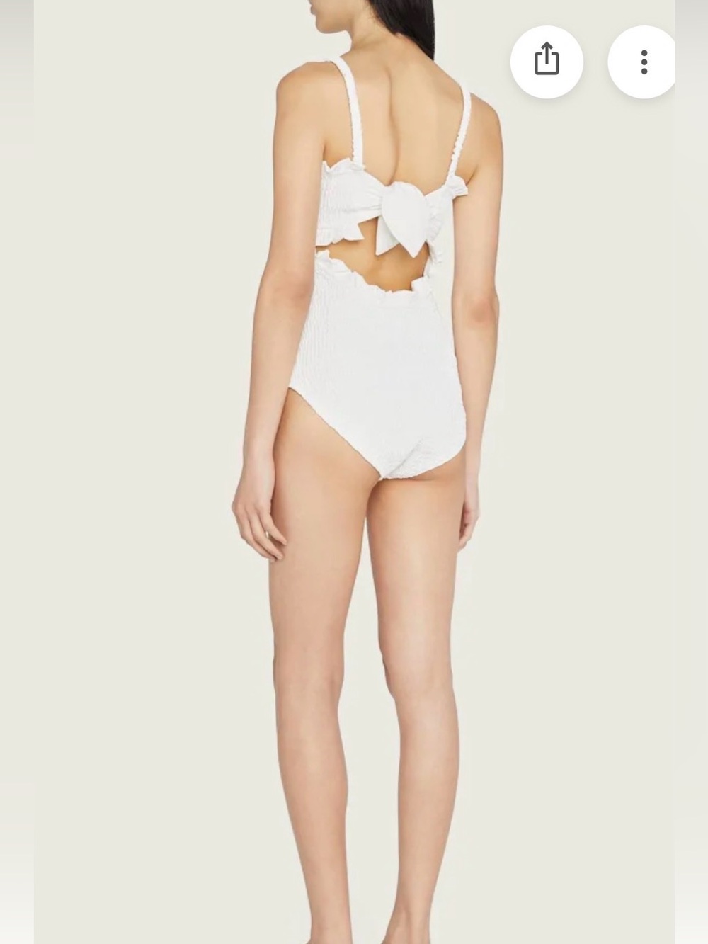 NWT Sea New York Smocked One Piece Swimsuit Stretchy White Size Medium